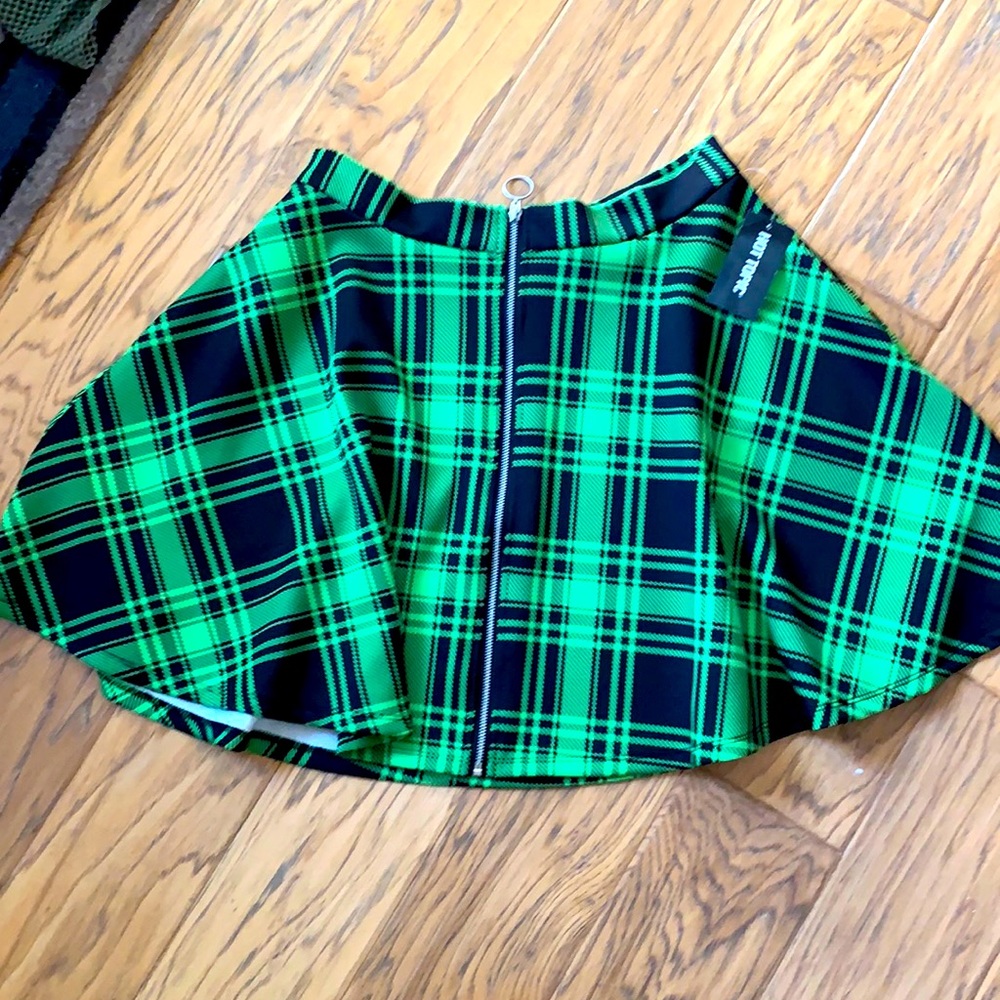 O-ring Plaid Skater Skirt